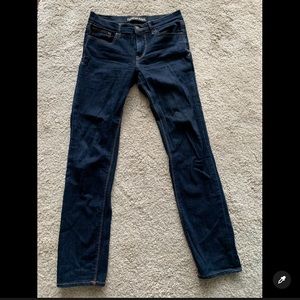 Express Dark Skinny Jeans Mid Rise Size 4R
